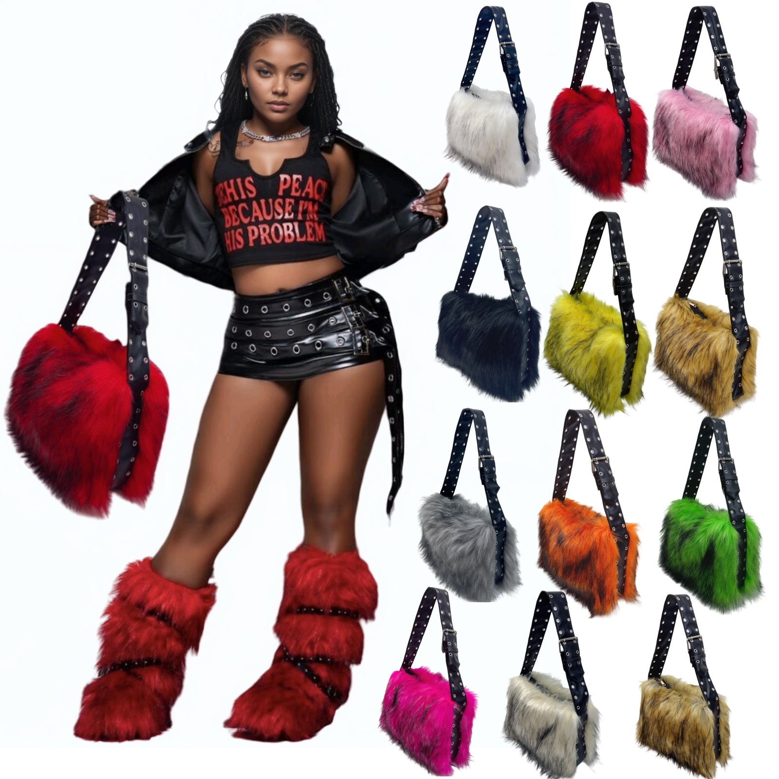 Women Bags Europe - Y2K женская сумка из искусственного меха