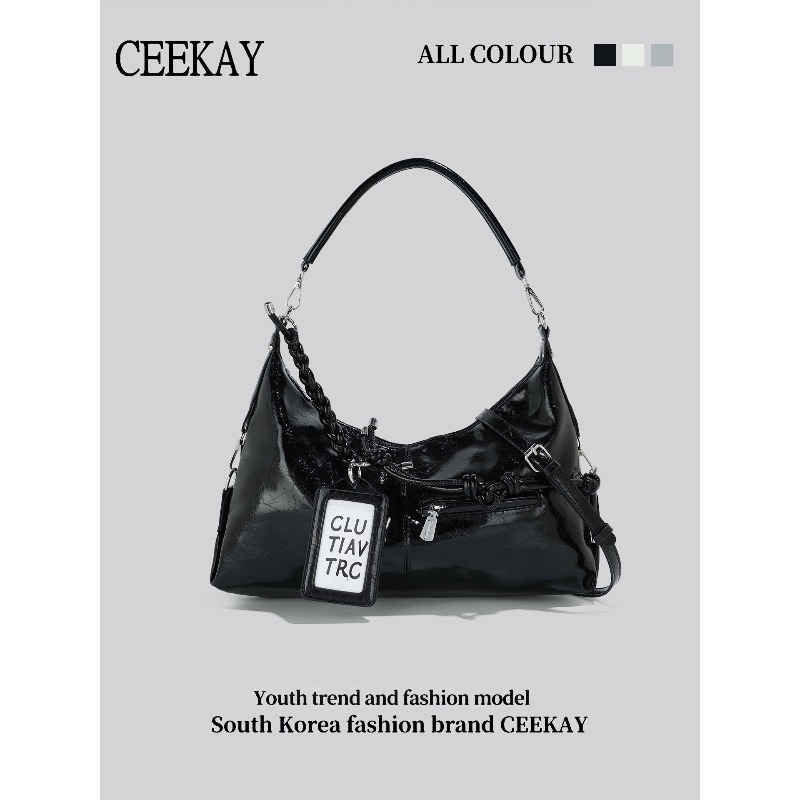 Women Bags 2026 Trends - 2026 CEEKAY Глянцевая кожаная сумка-хобо в
