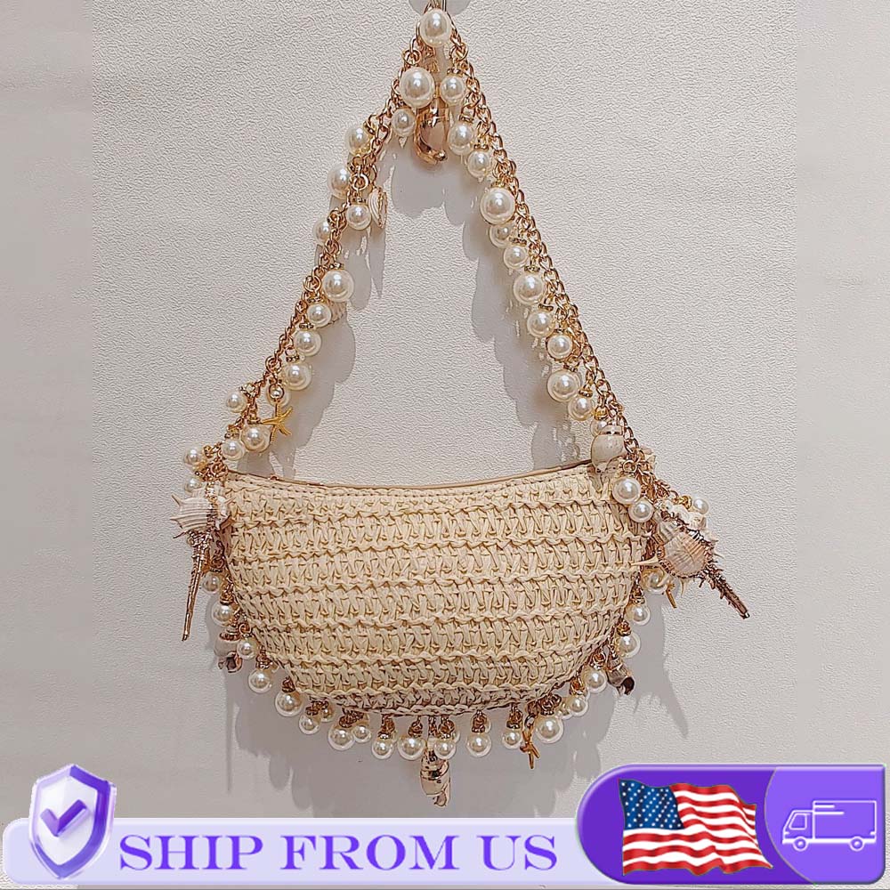 Women'S Bags Holiday - Плетеная сумка ручной работы из жемчужной